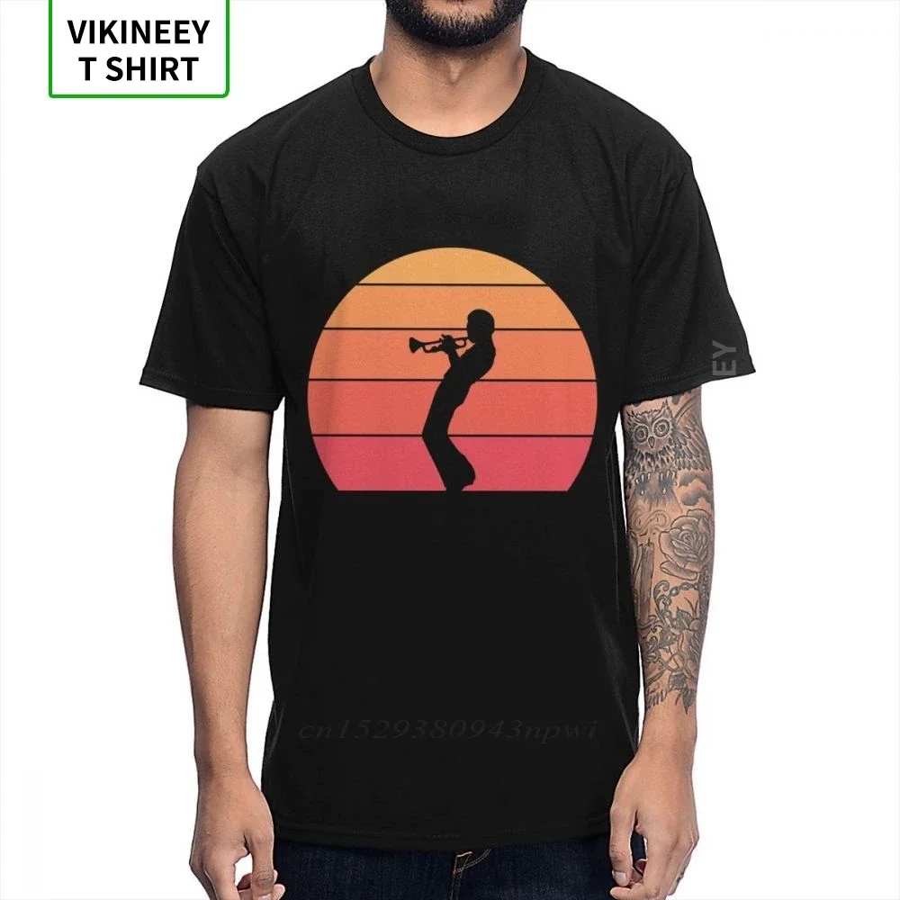 Round Neck Quality Miles Davis Trumpet Sunset High Street Tee Shirts Shirt For Man Hip Hop Custom Cotton T-Shirt