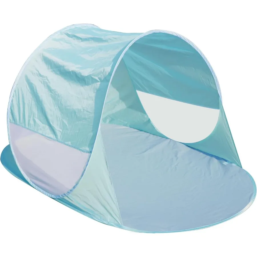 خيمة شاطئ منبثقة 50+ بعامل حماية من أشعة الشمس الفورية تتسع لـ 23 شخصًا مع مظلة مقاومة للماء بزاوية 360 درجة وخفيفة الوزن ومحمولة للشمس