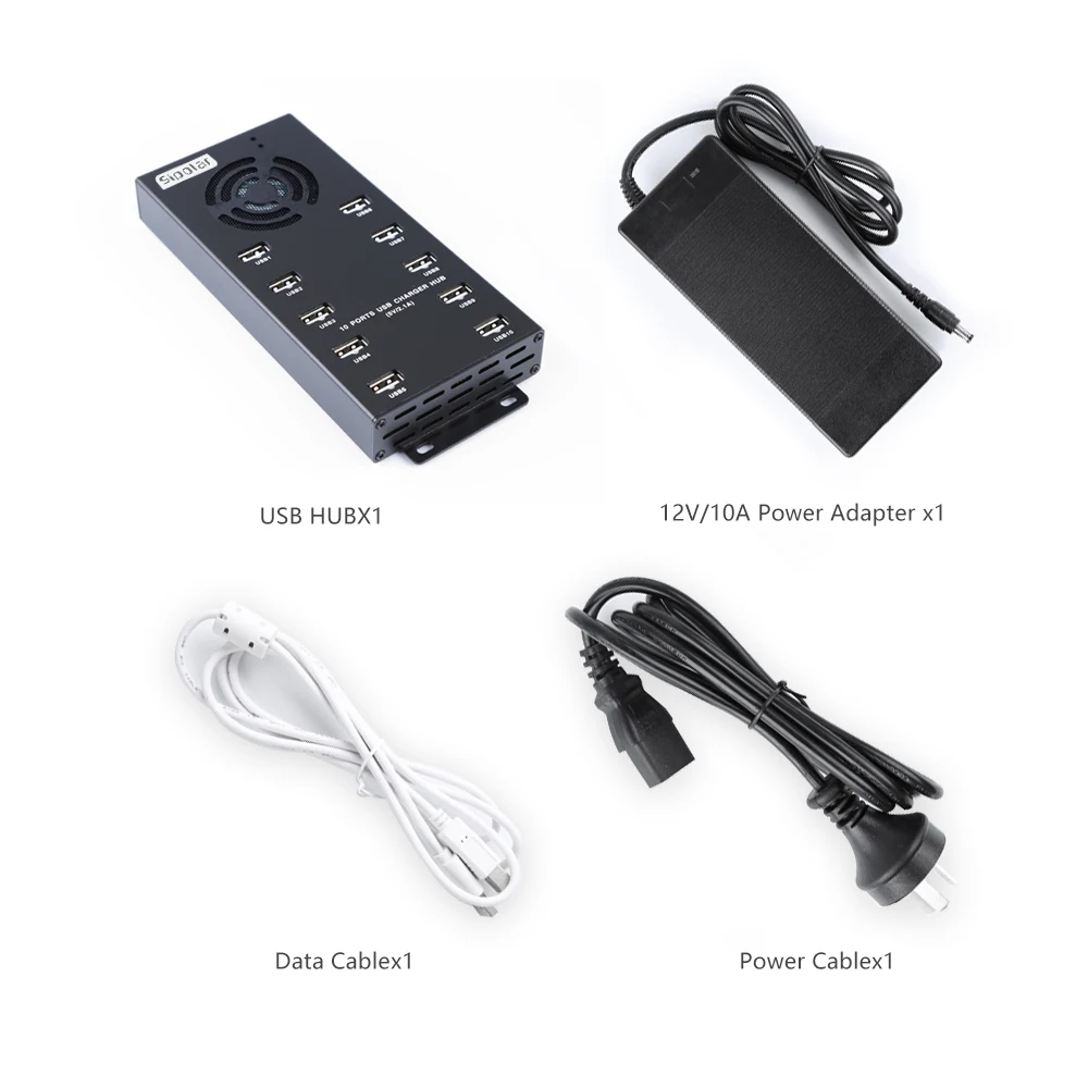 10 Port Fast Charging USB Hub Auto Detect Optimum Current Up To 2.0A Quick Charge Dock for iPad Tablet Phones