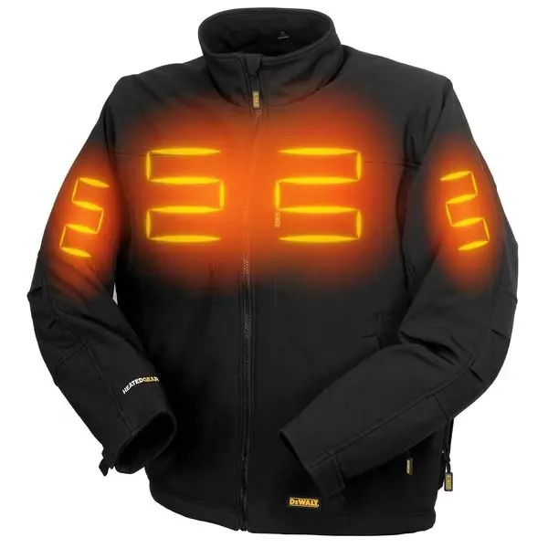 Men's Heated Jacket, Black, Heats Up to 9 hr , 20 3 Outside Pockets, 2X