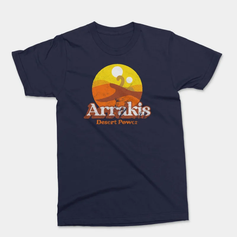 

Retro Arrakis Desert Power DUNE Sic fi fan Gift t shirt 100% cotton printed tee Short-sleeve Graphic clothes All size Tops S-6XL