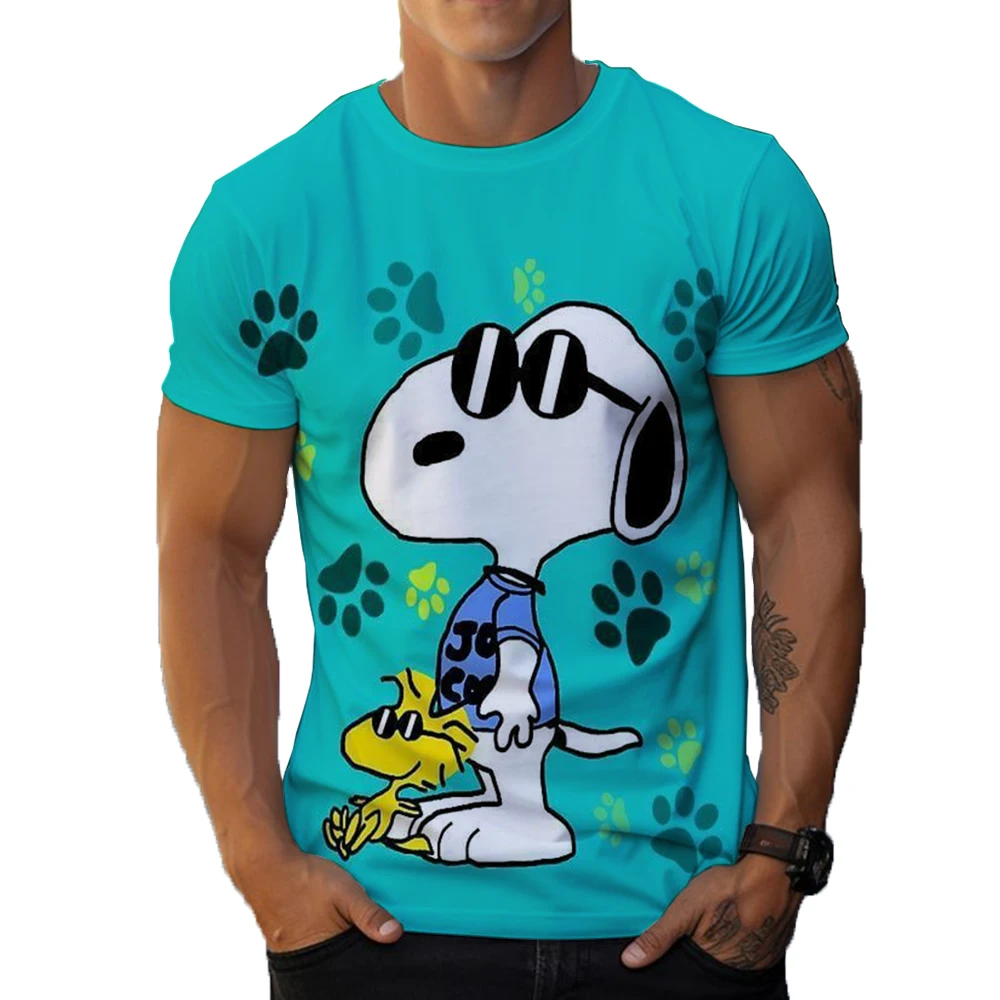 Snoopy T-Shirts Cartoon Anime 2024 3D Print Boys and Mens Streetwear Casual Fashion Oversized T Shirt Kids sports Tees Tops ﻿