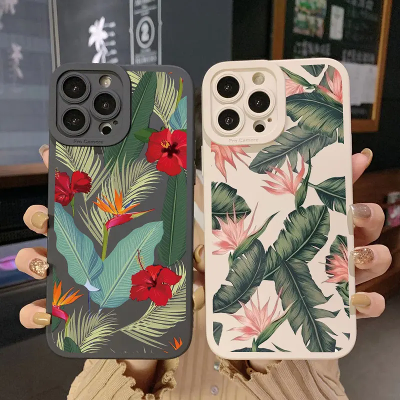 Retro Spring Bloom Flowers Phone Case For iPhone X XR XS 7 8 Plus SE 2020 14Plus 12 11 13 Pro Max Soft Silicone Back Cover Funda