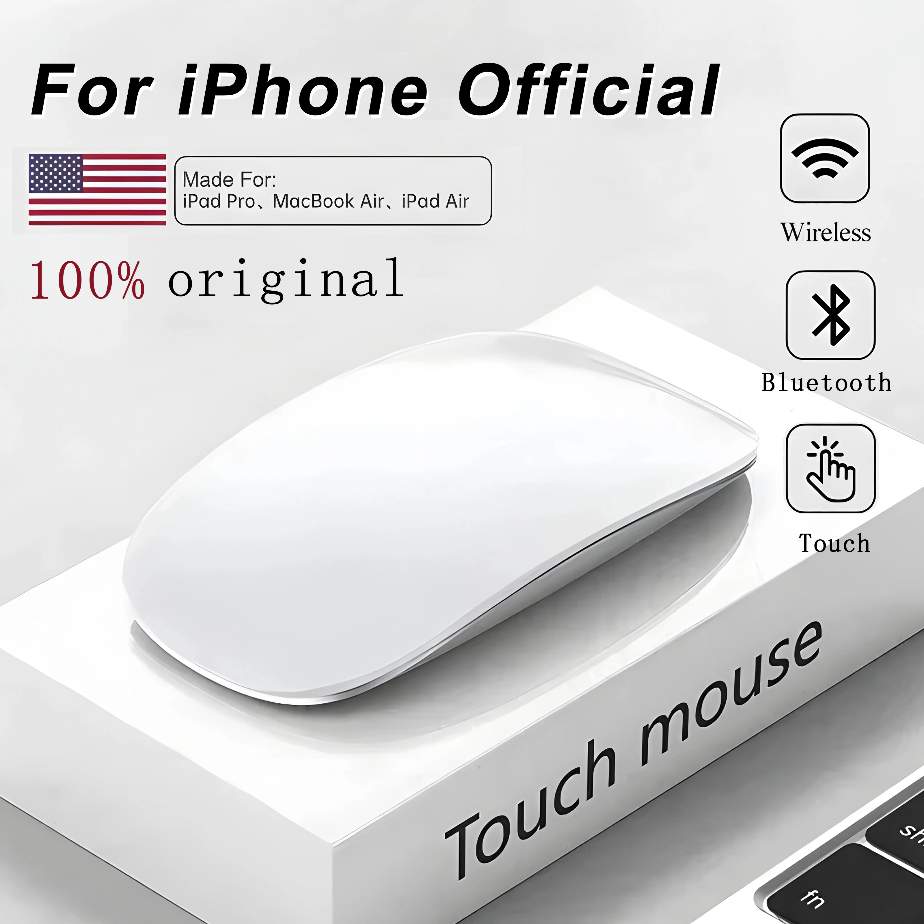 For Apple 100% Original Wireless Bluetooth Touch Magic Mouse For Macbook Pro Air Mini Laptop Tablet PC Gaming Ergonomico Mouse