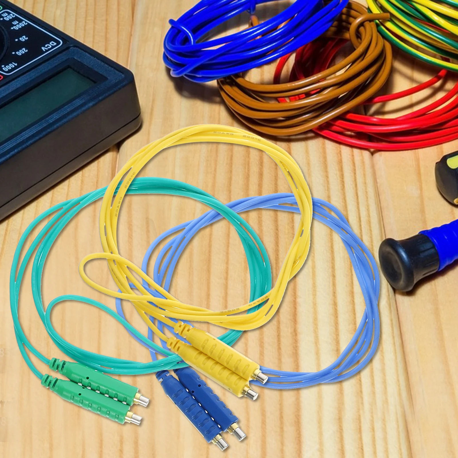 

1 Set Magnetic Test Lead 20Awg Copper Magnet Flexible Jumper Electrical Test Lead for Multimeter Voltage Tester Hvac