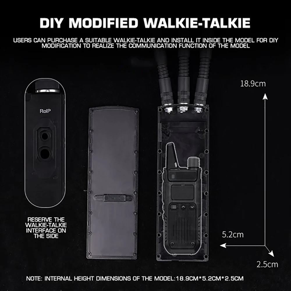 Tactical MPU5 Dummy Model Radio Case DIY Walkie-Talkie Transceiver Interphone Models Detachable For Outdoor Film Airsoft