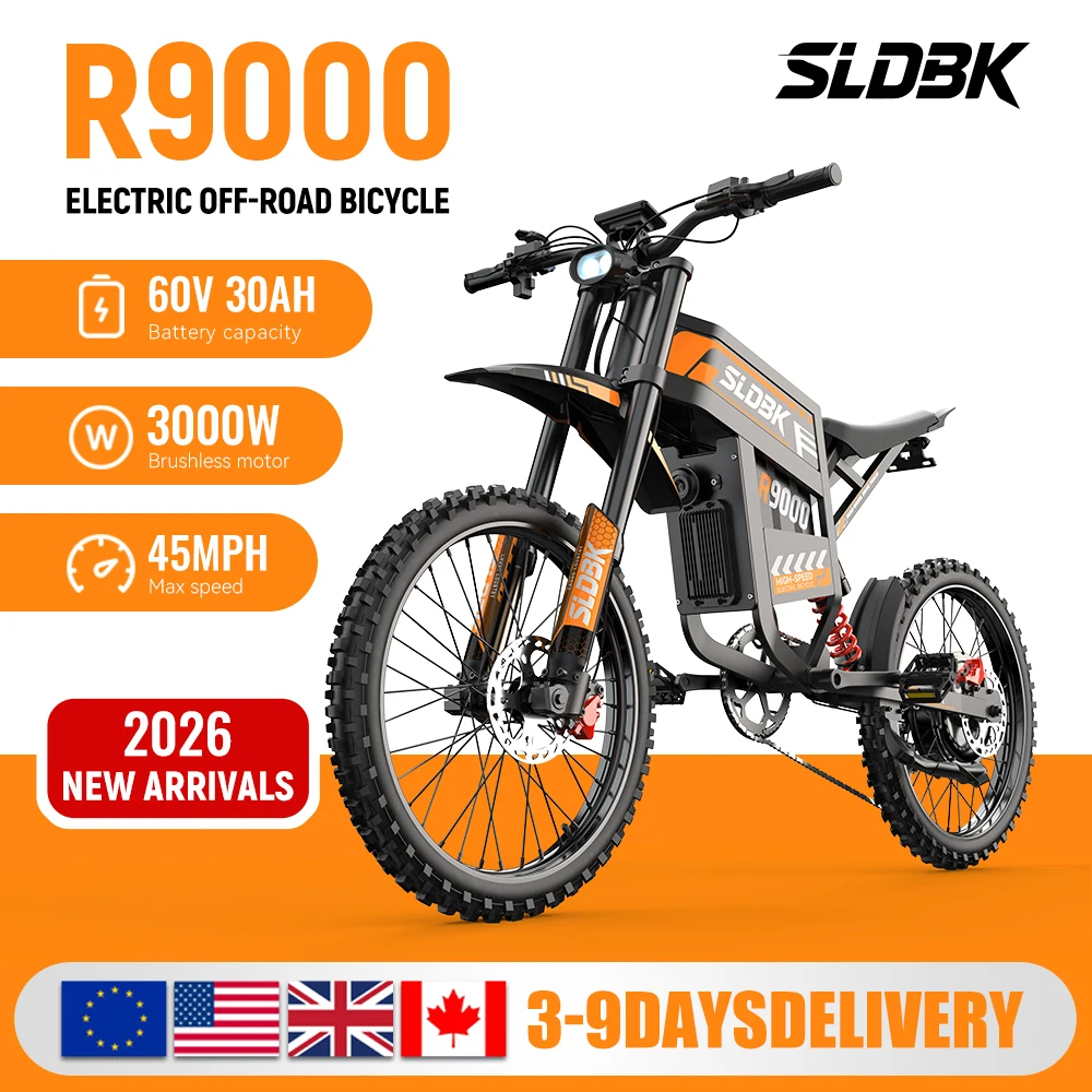 SLDBK R9000 Electric Bicycle 7000W Brushless Gearless Motors 60V30AH Lithium Battery Speed 80Kmh Adult Off Road MTB Ebike