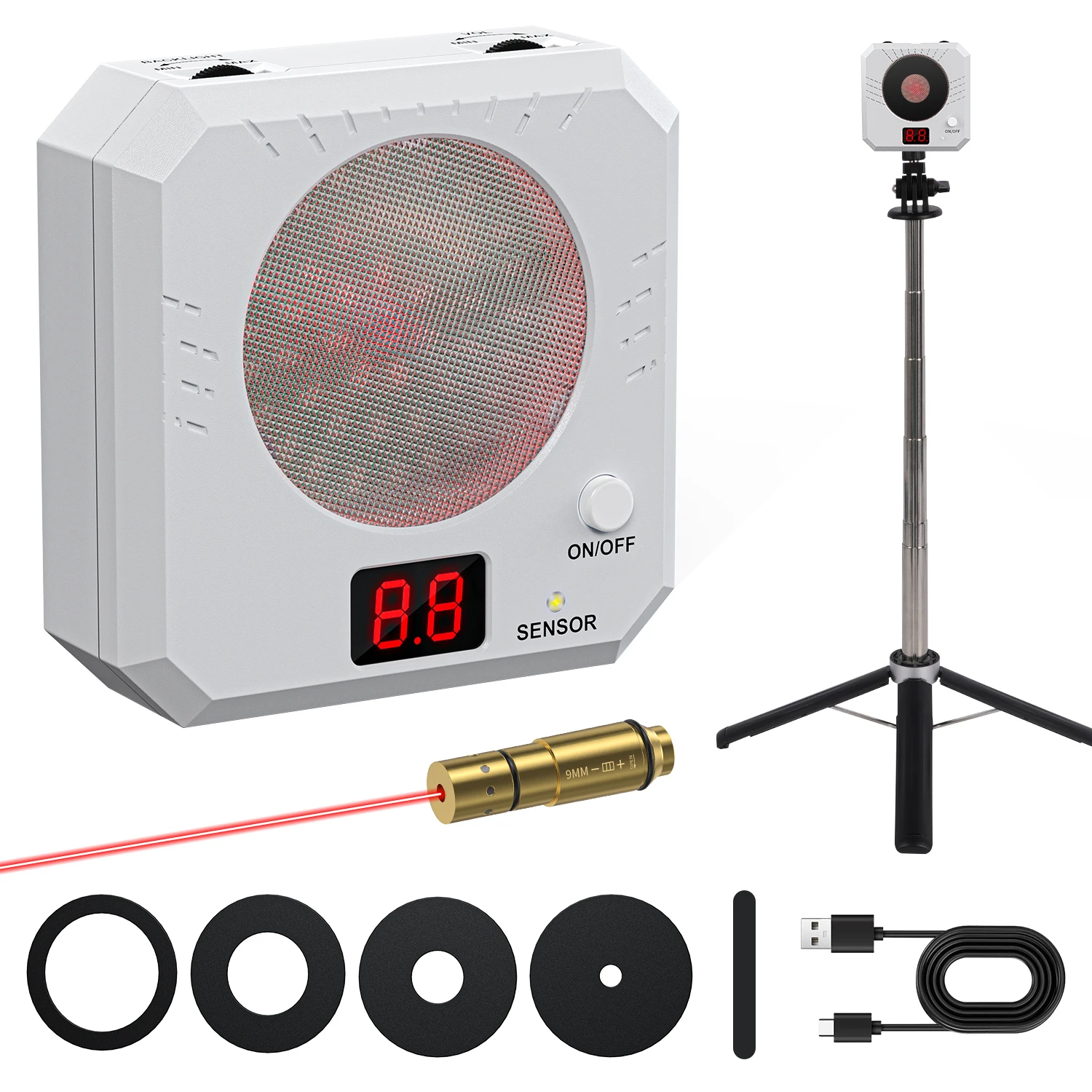 

9MM long flat head trainer with infrared electronic laser target and electronic target holder for shooting practice