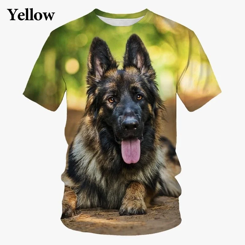 

Shepherd Dog 3d Printed T-shirt Men's Fashion Outdoor Street T Shirt Short Sleeve Tops