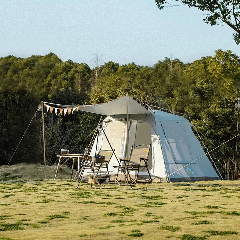 Camping box tent outdoor folding portable canopy integrated rainproof automatic vinyl camping equipment