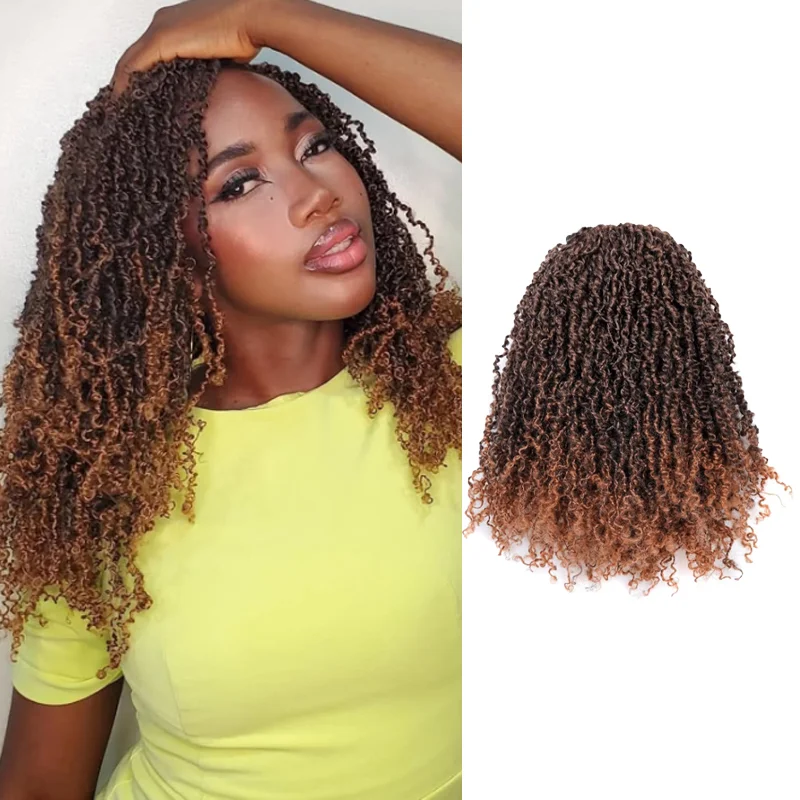 

Волосы Yanky Twist, вязанные крючком, 8/12 дюймов, 8 упаковок (24 пряди/шт.) Синтетические пушистые весенние волосы, короткие волосы для плетения Passion Twist