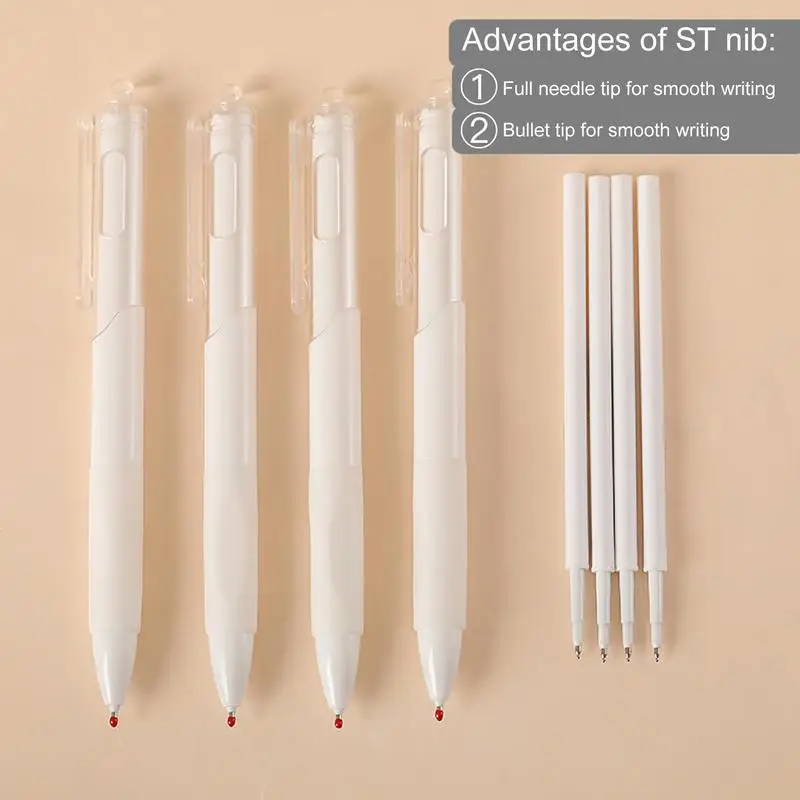 블랙 잉크 비즈니스 서명 볼펜, 미디엄 포인트 학생 공부 펜, 소년 소녀용 문구, 세련된 0.5mm, 5 개