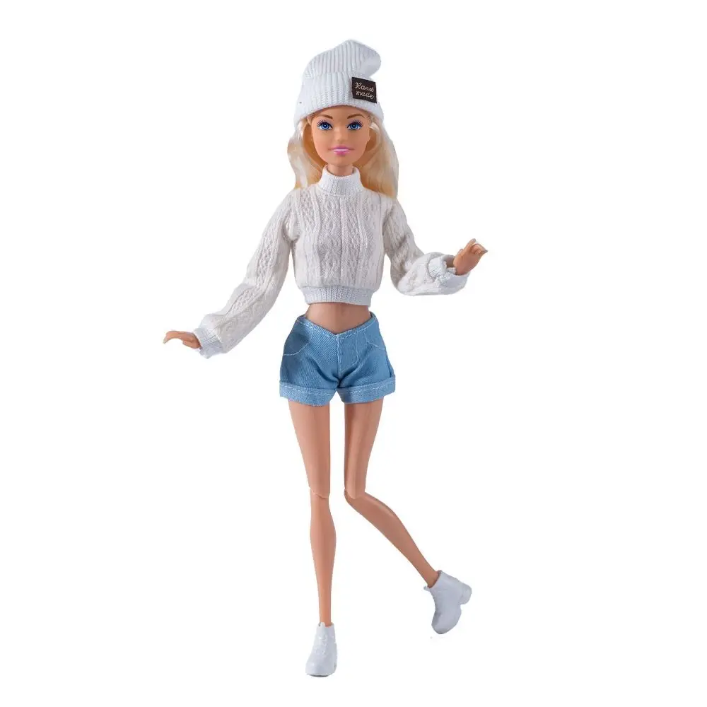 موضة دمية معطف الصوف مع أحذية قبعة دمية صغيرة محبوك البلوزات السراويل DIY بها بنفسك اكسسوارات لدمى 1/6 BJD 28 ~ 30 سنتيمتر