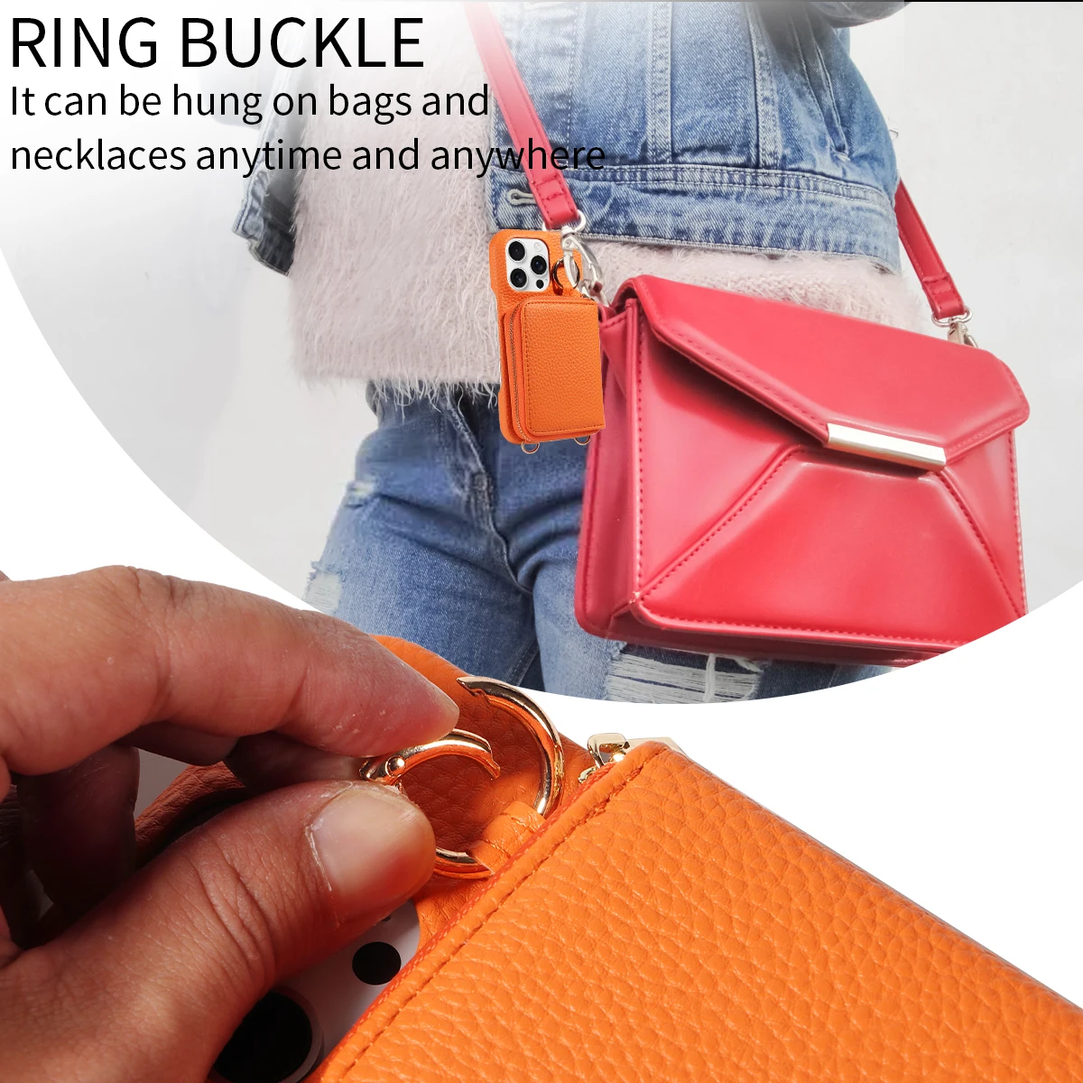 Hochwertige Kunstleder-Handyhülle für iPhone 16e 16 15 14 13 12 11 Pro Max Umhängetasche, Brieftasche mit Kartenfach, Anti-Entmagnetisierung – Detail 9