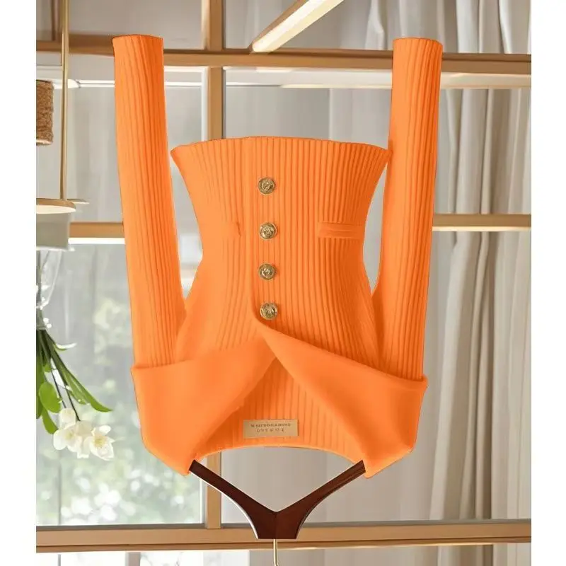 

Новинка 2023 года, осенне-зимний модный кардиган, свитер, женский высококачественный шикарный элегантный повседневный трикотаж, женские рубашки, топы