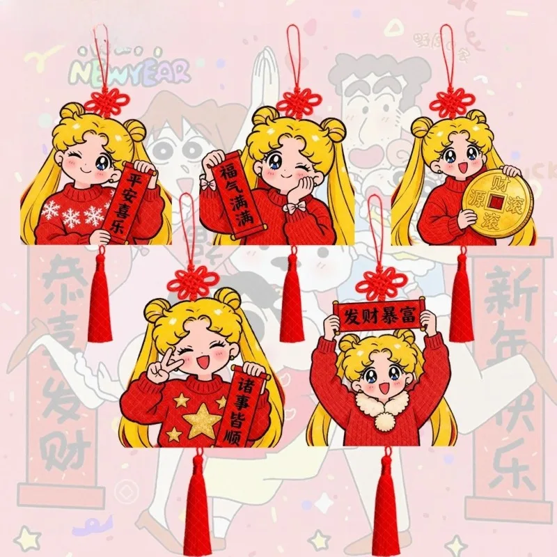 

Sailor Moon Animation Kawaii Peripheral New Year Festive Car Pendant Cute Cartoon Wall-mounted Support New Year Gift Wholesale