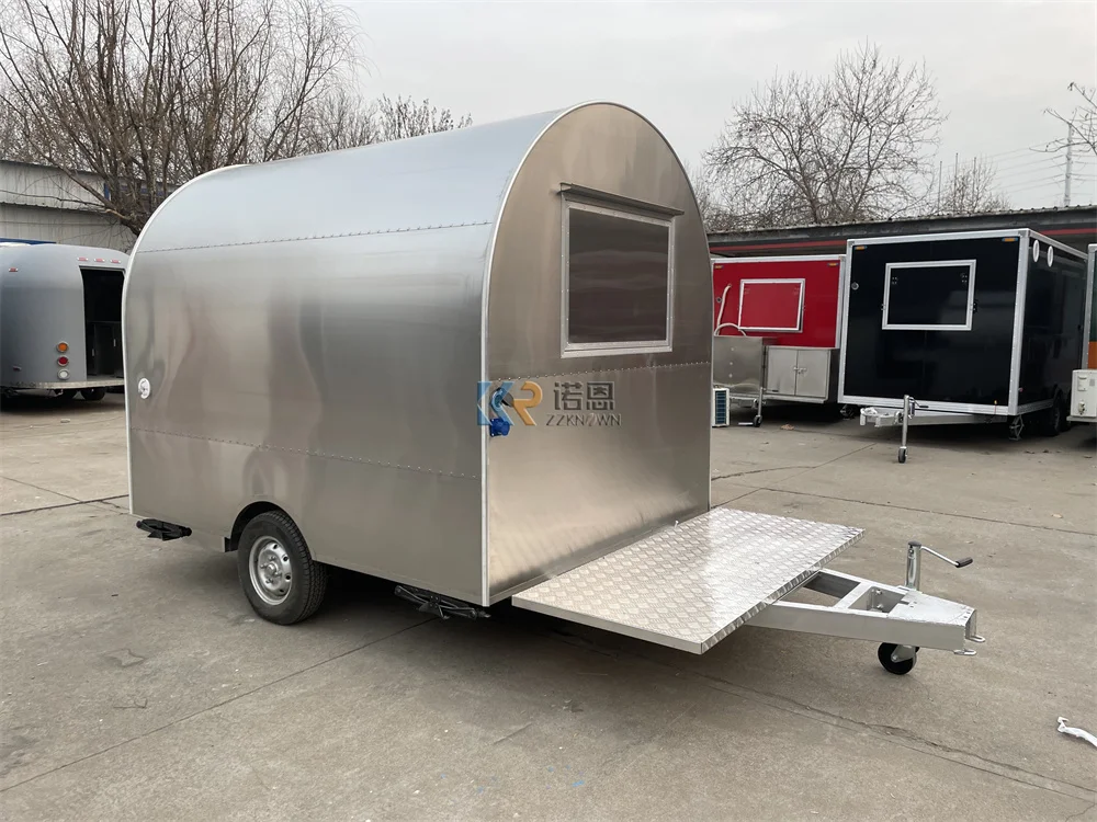 Outdoor Food Truck Trailer Mobile Kitchen Fully Equipments Street Snack Cart Snack Ice Cream Kiosk Fast Food Trailer