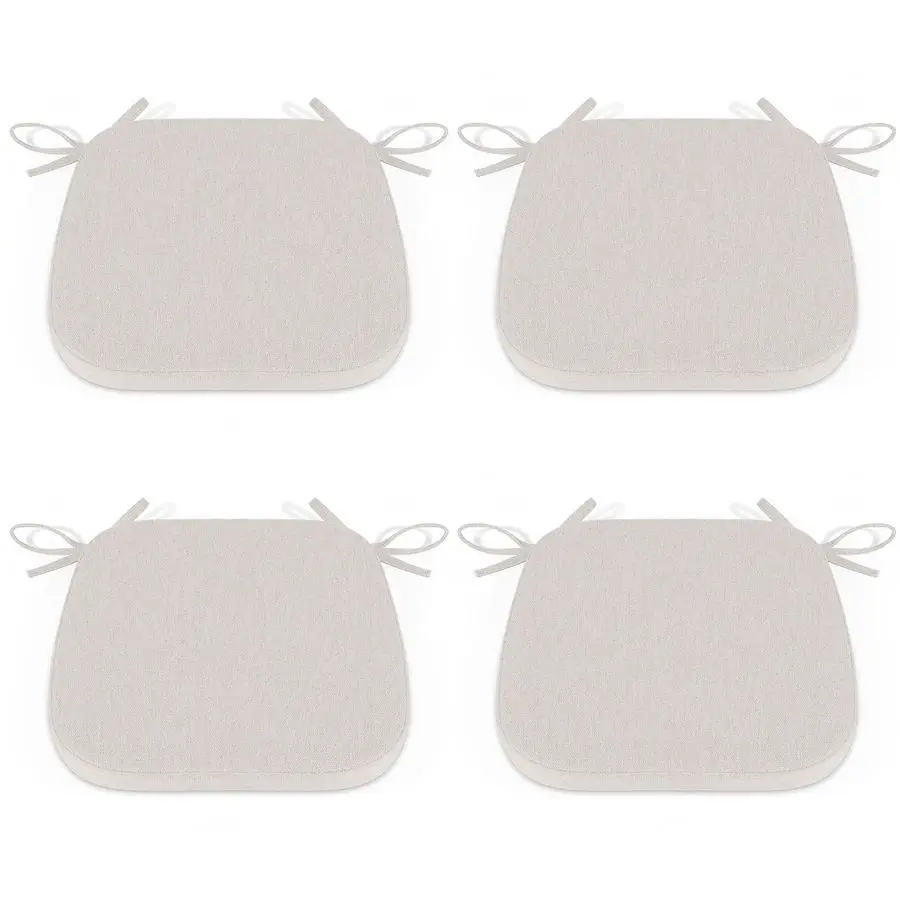 

Kitchen Chair Cushions Set of 4, Dining Room Chairs Cushions with Ties, Indoor Seat Pads, 4 Pack, 15 x 15.5 inches, Off White