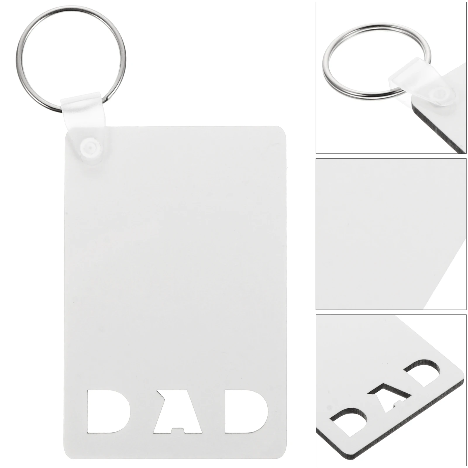 

6pcs Heat Transfer Sublimation Blank Key Chains Durable Lightweight Rustproof Diy Crafts For Mothers Fathers Handmade Projects