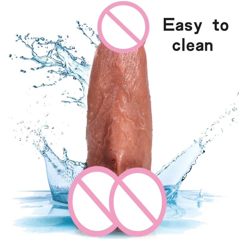 New Soft Realistic Veins Huge Dildo Thick Cock Double Layer Silicone Penis Adult Sex Toy For Women vagina anal Masturbators