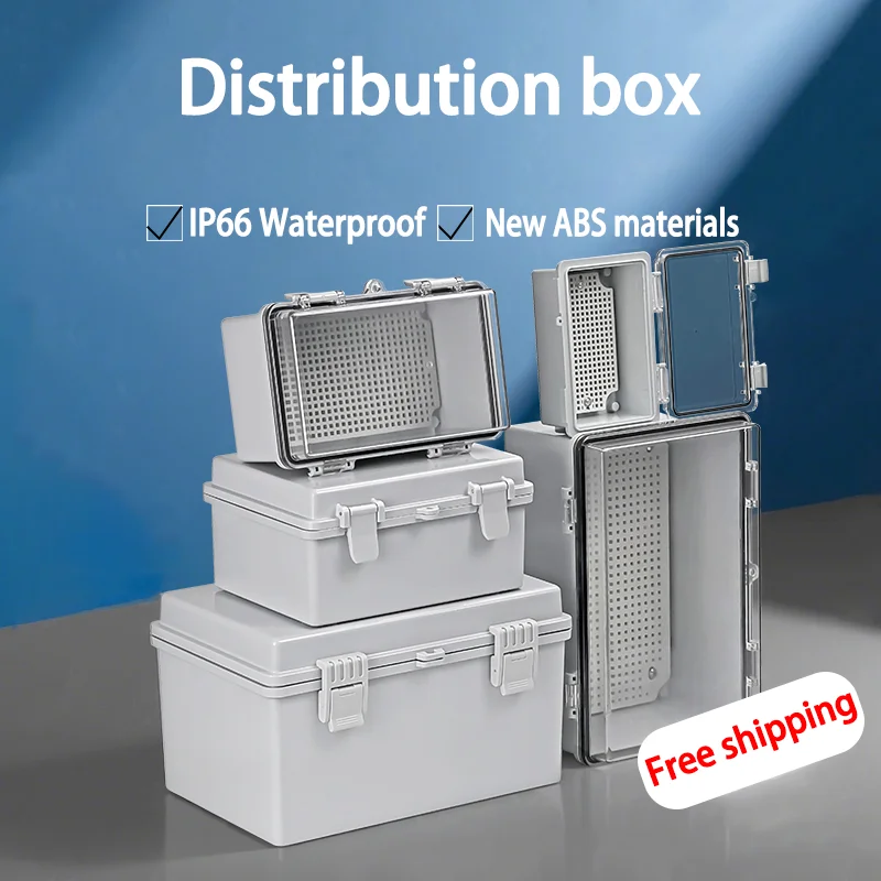 IP66 Electrical Plastic Enclosure  ABS Power Junction Box Outdoor Waterproof Distribution Box for Electric Instrument Project