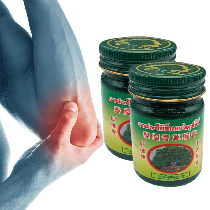 

50G Thailand Green Herbal Ointment Cool Oil Cold Headache Dizziness Sunburn Muscle Rub Aches Pain Relief Cream Skin Health Care