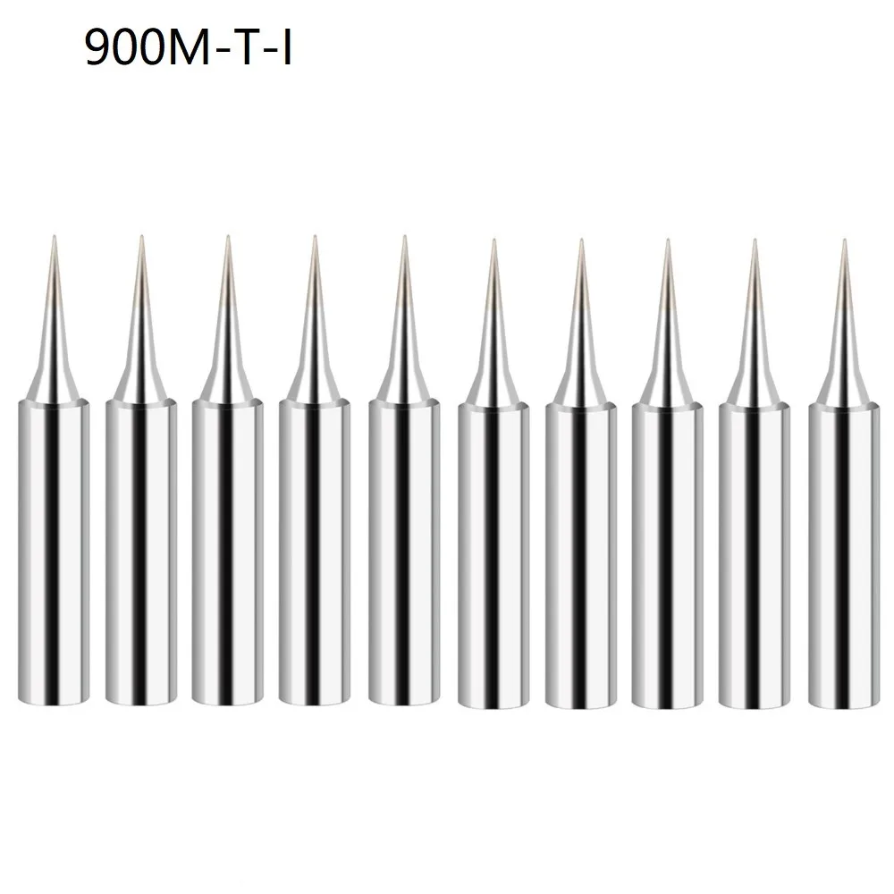 

10Pcs Soldering Iron Tip Free Copper-iron Alloy Silver 900M-T Series For Lower Temperature Soldering Welding Solder Tools