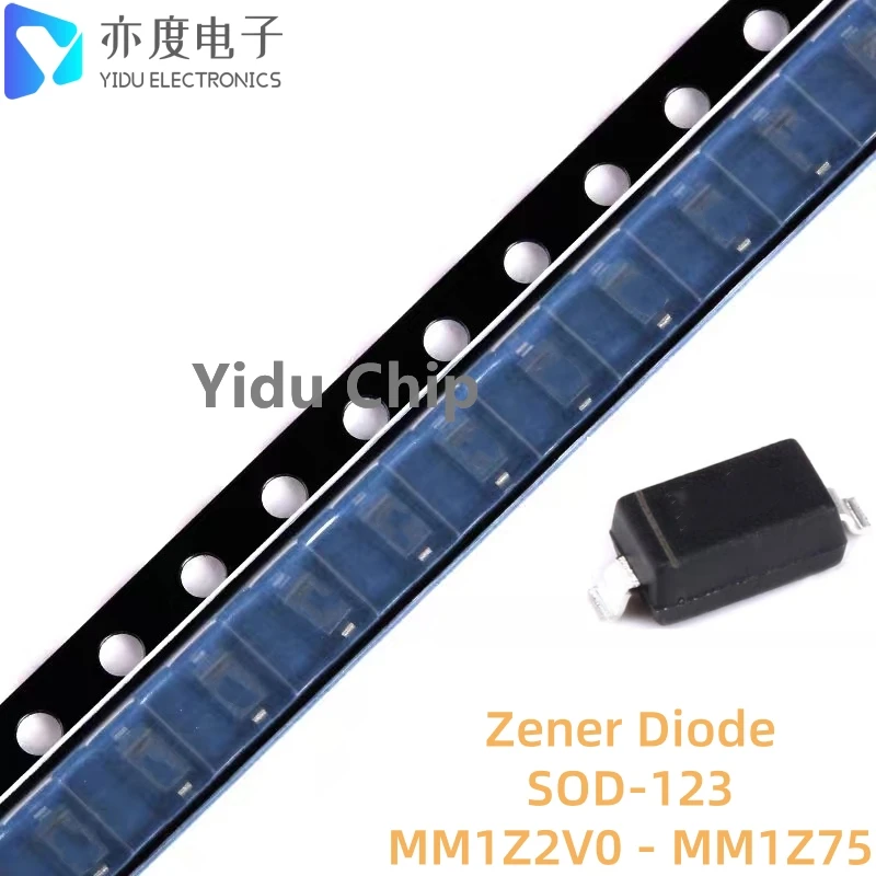 

100pcs/lot Zener Diode MM1Z6V2 4R 6.2V MM1Z6V8 4X 6.8V MM1Z7V5 4Y 7.5V MM1Z8V2 4Z 8.2V MM1Z9V1 5A 9.1V MM1Z10 5B 10V SOD-123