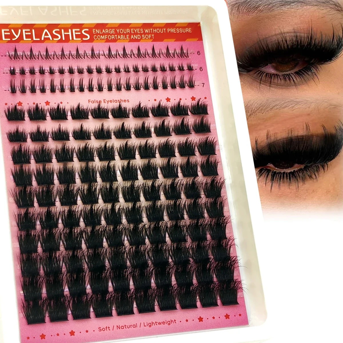 Manga Wimpern-Cluster 10-18mm DIY Wimpern-Cluster 180p Bottom Thorn Cluster Fairy Verlängerte Wimpern-Cluster mit Spike Wimpern Make-up – Detail 2