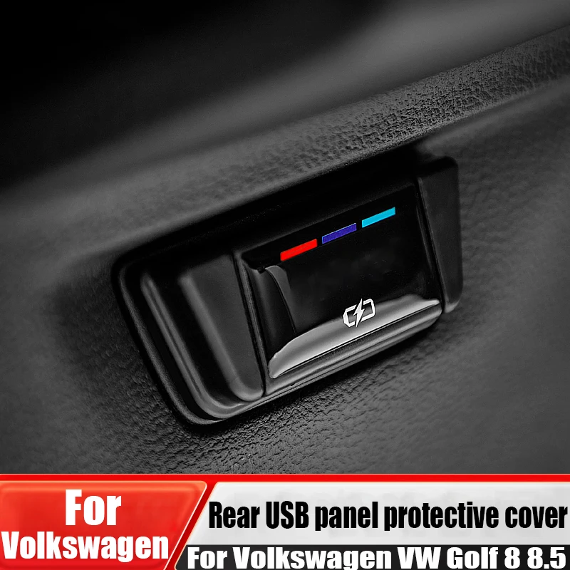 For Volkswagen VW Golf 8 8.5 modified rear USB panel protective cover automotive interior decoration accessories ABS material