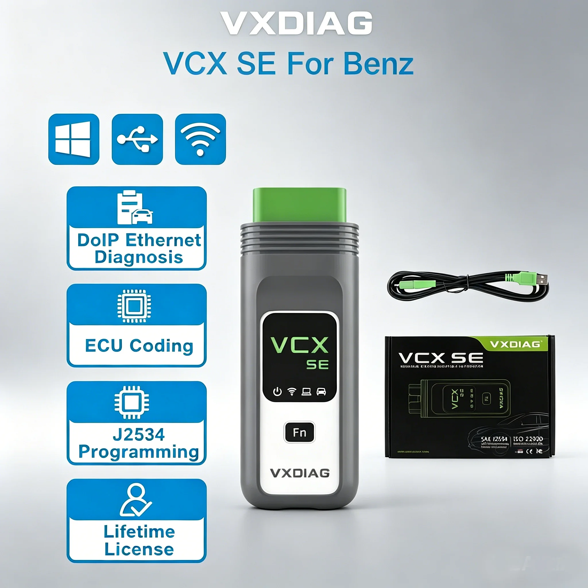 VCX SE DoIP OBD2 Diagnostic Tool For Mercedes Benz, Professional MB Star C6 Replacement with ECU Coding, Programming & Lifetime