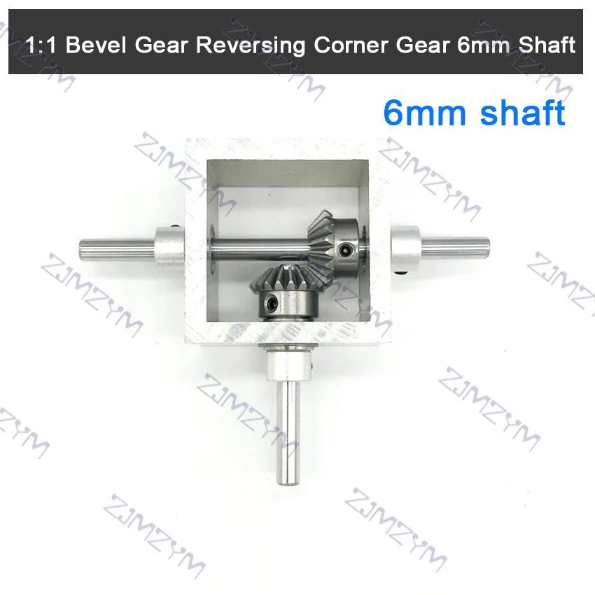 1:1 Angle Device Right-angle Drive Reversing Bevel Gearbox Angle Converter 90-Degree Angle Reducer 6MM/8MM Shaft Corner Device