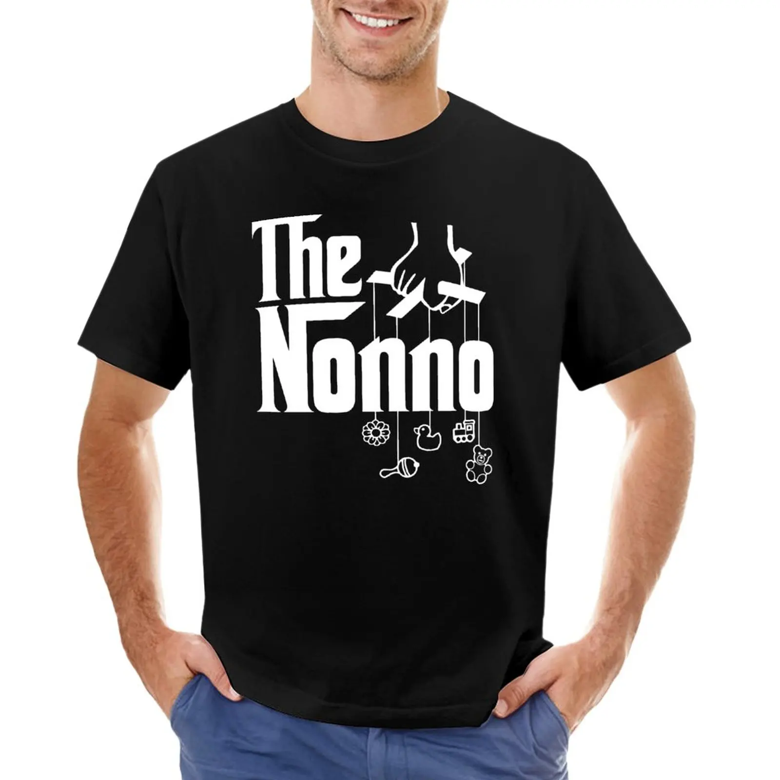 

Men Cotton T-Shirt The-Nonno-Godfather T-Shirt O-neck T Shirt Korean Fashion Mens Workout Tshirts Short Sleeve Tees Graphic Tops