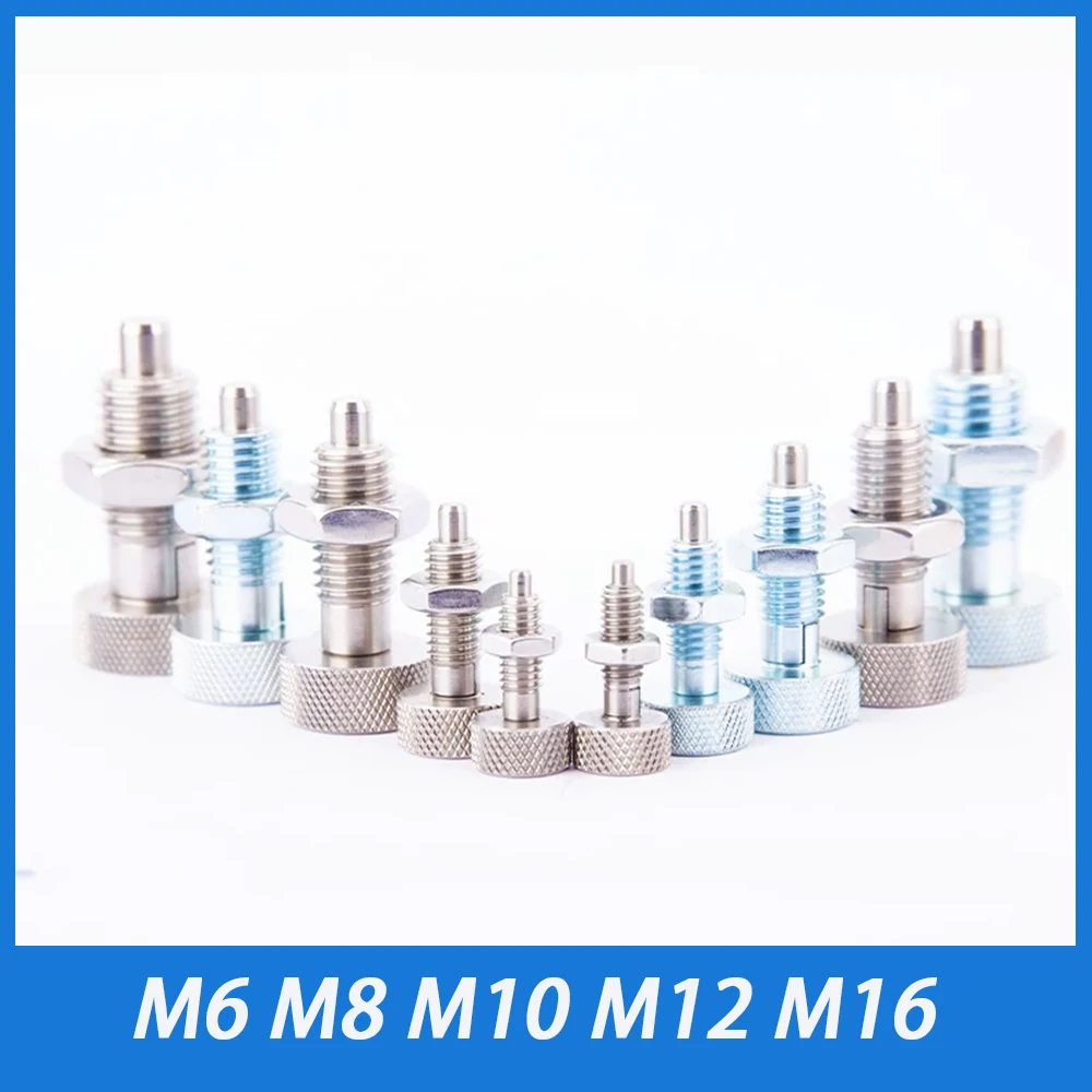 1Pcs Stainless Steel Knurled Knob Self-Locking Return Type Index Screw Indexing Locating Pins Indexing Spring Plungers With Nut