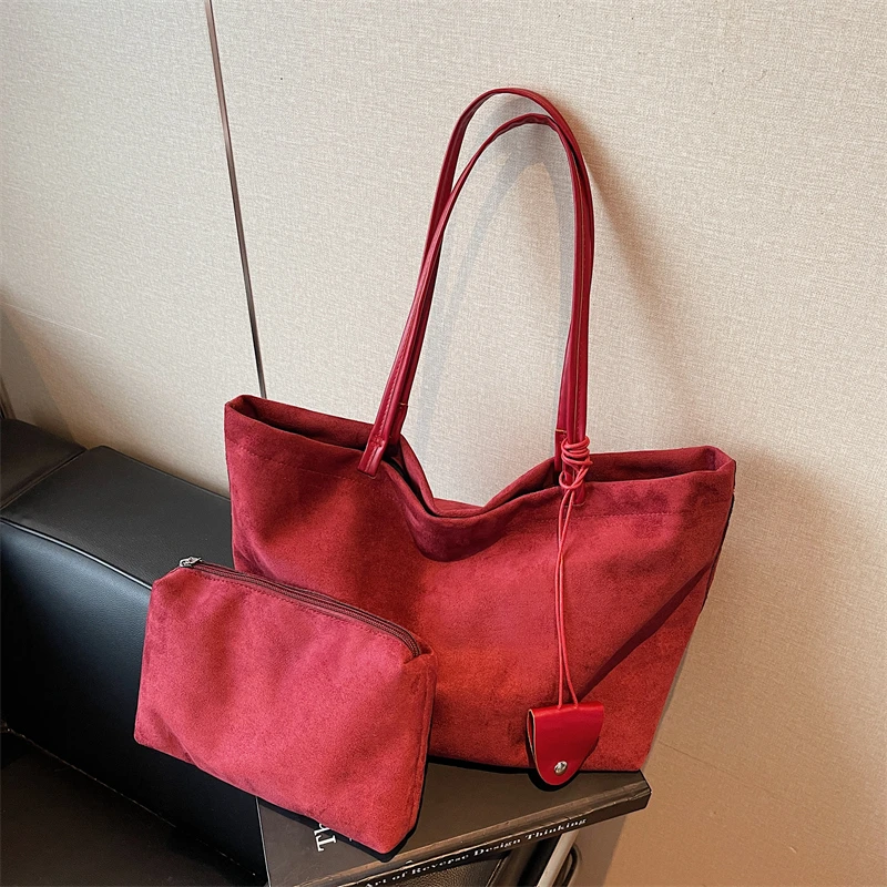 

2025 Fashionable New Tote Faux Suede Square Shoulder Bags Solid Large Capacity Designer Style Super Cool Women's Crossbody Bags