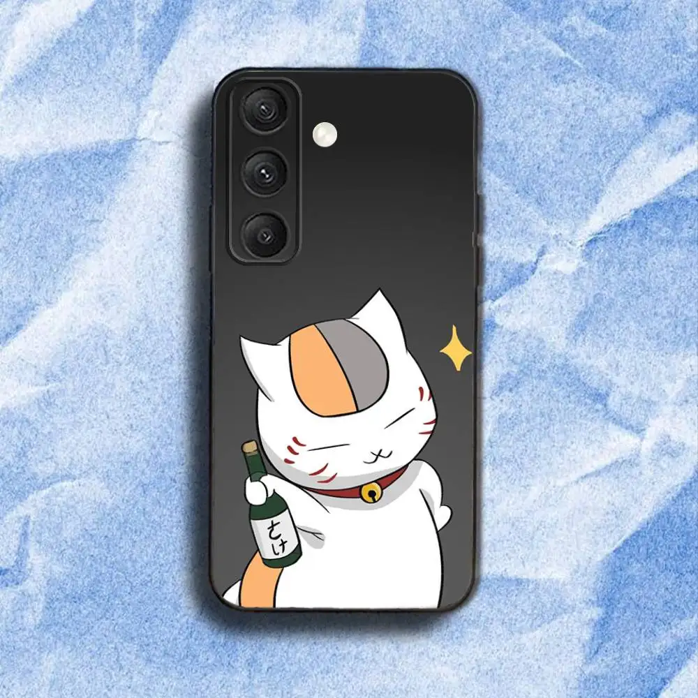 حافظة هاتف Natsume Y-yuujinchou Nyanko لهاتف سامسونج S 25,24,23,22,30,21,10,9,Ultra,Plus,Lite,FE,4,5G حافظة ناعمة سوداء