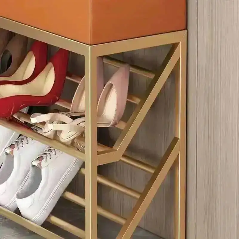 Shoe Thin Rack Narrow Ultra with Built in Seat Space Saving Entryway Bench for Small Space Dorm Room Home Shoe Changing Stool