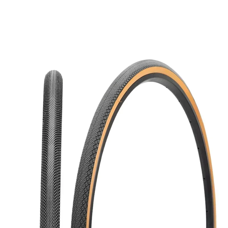 1pc Road Cycling Tire Folded 700x28/35/38C Yellow Edge Wire Tire 30TPI 60TPI Gravel Bicycle Anti-puncture Tape 700x25/40C