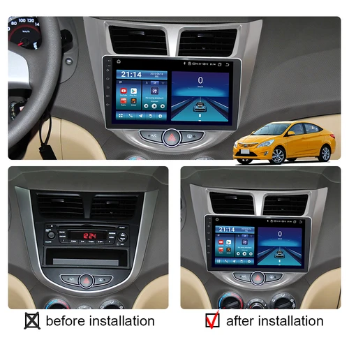 Imagen 2 del producto Android 14 todo en uno para Hyundai Solaris 1 Accent 2010 - 2016 Radio de coche reproductor de vídeo Multimedia Carplay GPS estéreo 4G unidad principal