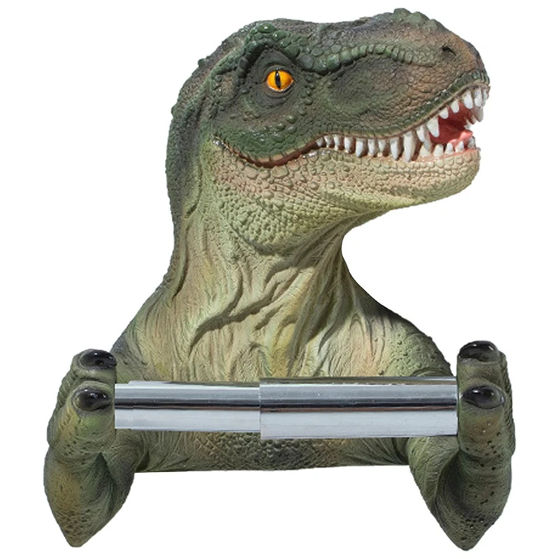 

Dinosaur Toilet Paper Stand Tissue Holder Wall-Mounted Towel Rack for Bathroom Kitchen Stand Storage A