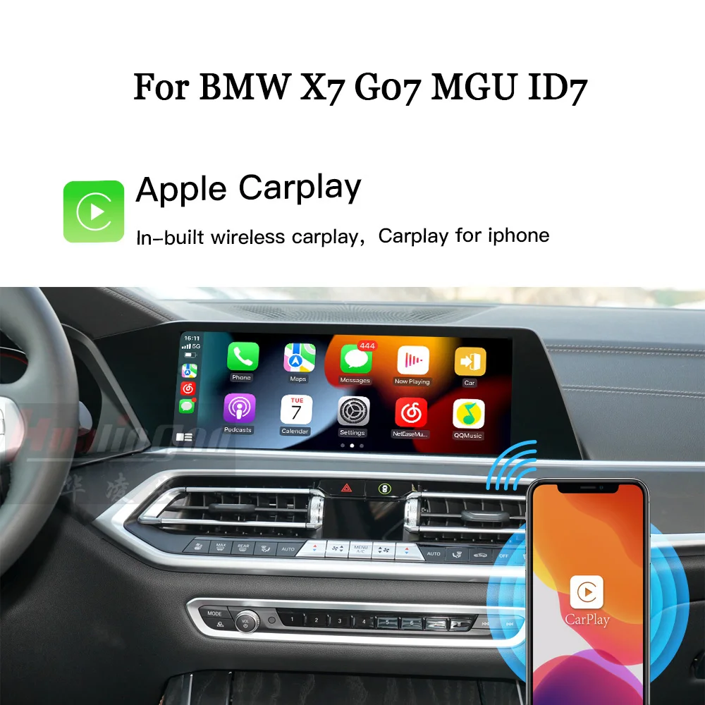 Apple Car Play retrofit for BMW X5 G05 Android Auto screen mirroring Android app to 10.25 inch car screnn, Google Photos,YouTube