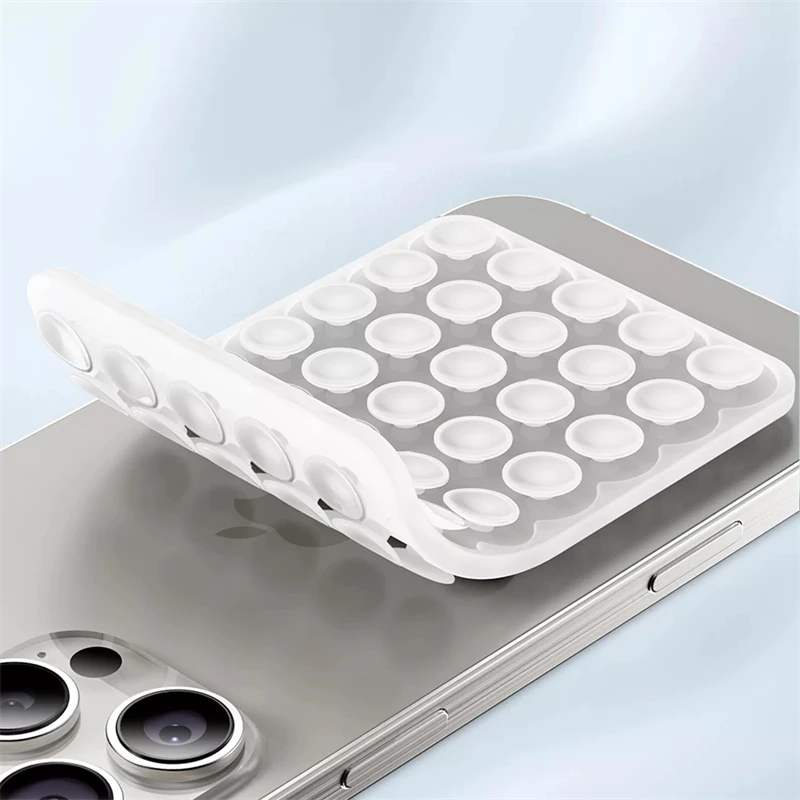 Hands Free Double Side Silicone Suction Phone Holder Strong Stand for IPhone 16 Samsung S25 Universal Selfies Grip Bracket Mount