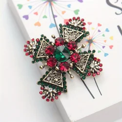Fashion Geometric Cross Brooch Suit Accessories Vintage Corsage Garment Pin