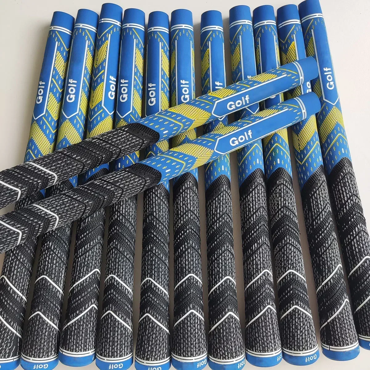 

New 13pcs Anti-slip Golf Grips Set Rubber Golf Grips 10Pcs Cotton Yarn Golf Club Grip Iron and Wood Standard Midsize Universal