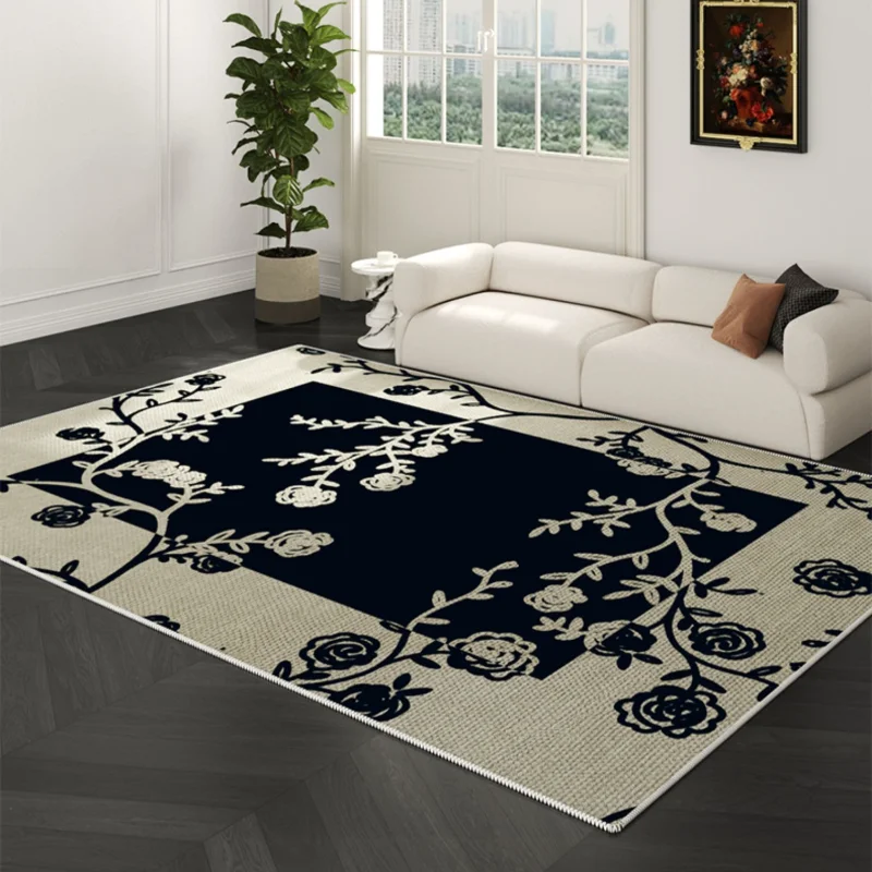 

Advanced Light Luxury Printed Decorate Living Room Carpet Home Coffee Tables Plush Mat Large Area Bedroom Rug ковер Tapis 러그