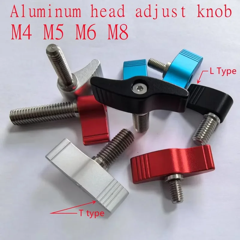 1PC  M5 M6 Thumb Screws Aluminum Alloy Butterfly Shape Screws Adjustable Handle Knob Tighten Screw for SLR Rail Rod Slider