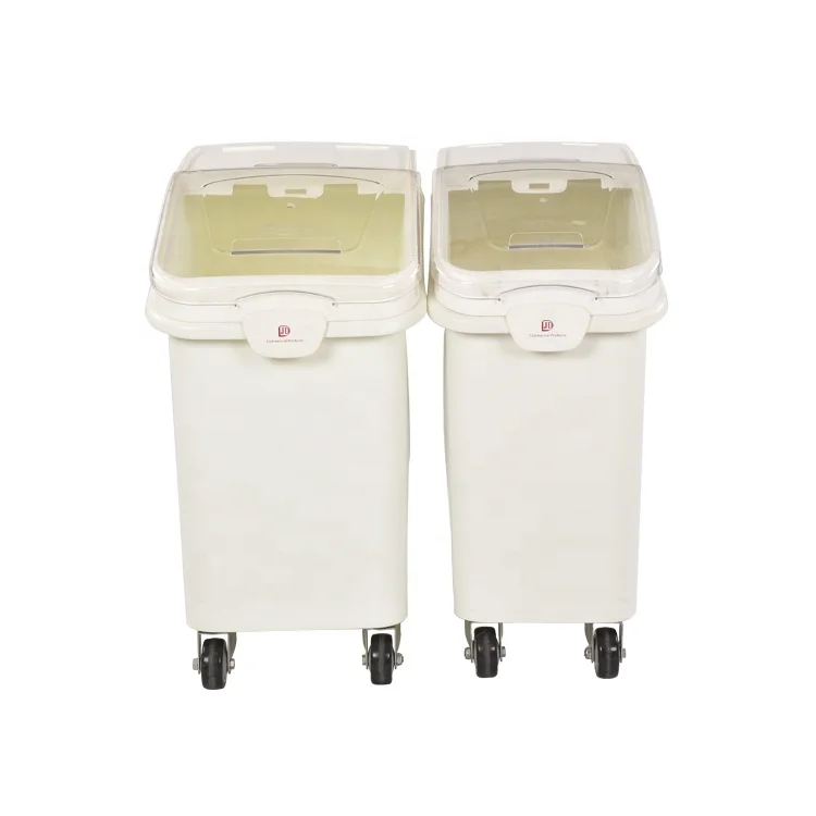 81L/102L Large Capacity Kitchen Storage Bins Ingredient Container Sugar Flour Bin With Wheel