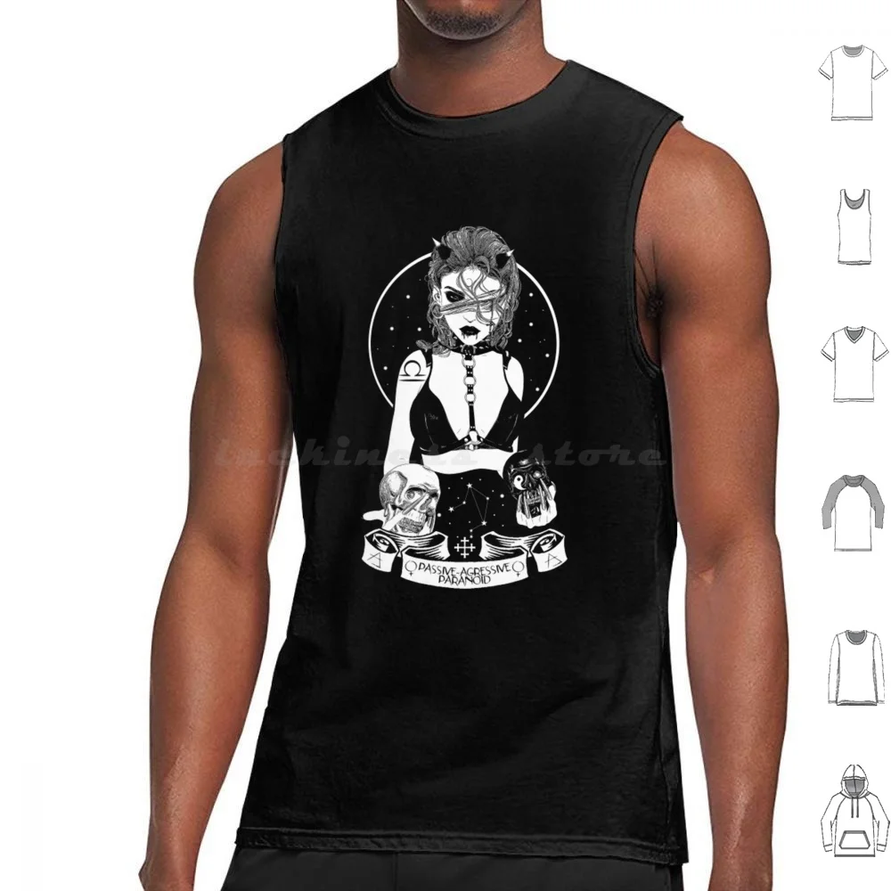 The Dark Zodiac-Dark Libra Tank Tops Print Cotton Libra Hello Friend For Libra Libra Zodiac Zodiac Astrology Zodiac Art