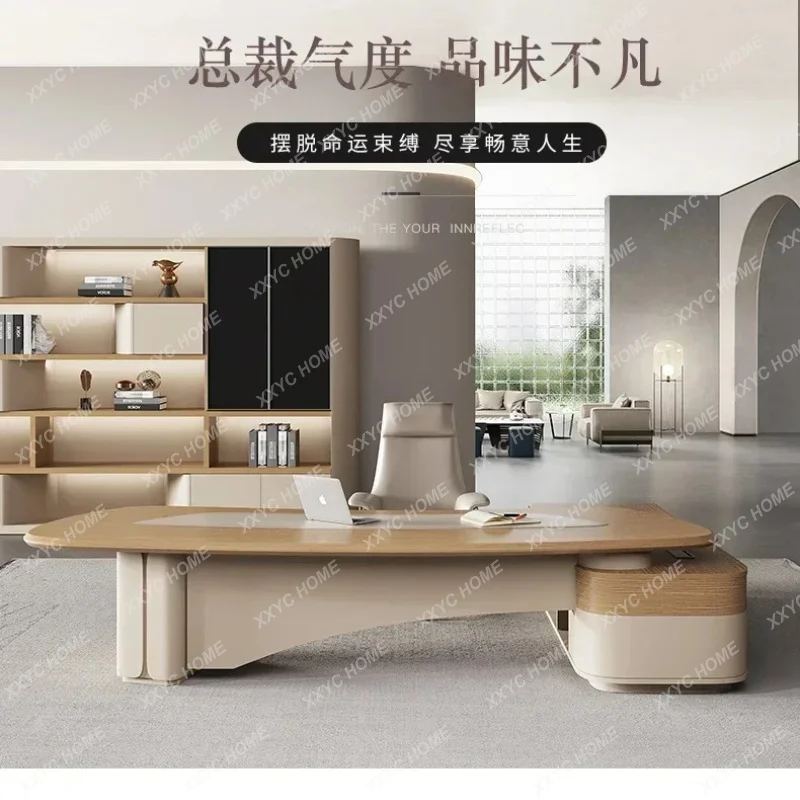 XXNew arrive Boss Table Simple Modern Light Luxury Desk President Creative Manager Table and Chair Combination Office Furniture