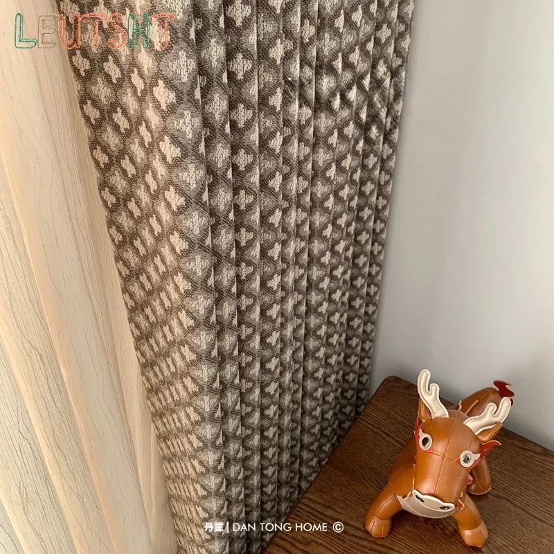 French Retro Yarn-dyed Cotton and Linen Curtains for The Bedroom New Style Custom-made with A Medieval Style Atmosphere